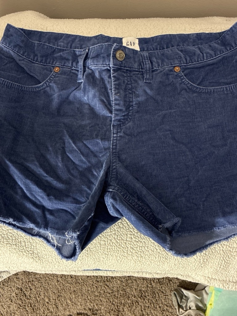 GAP Women's Navy Blue Corduroy Cutoff Shorts